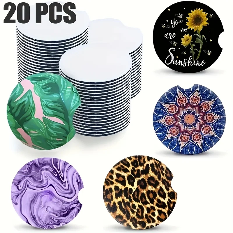 20pcs Sublimated Blank Car Coa – Coaster Sublimation Blank recenzja i cena