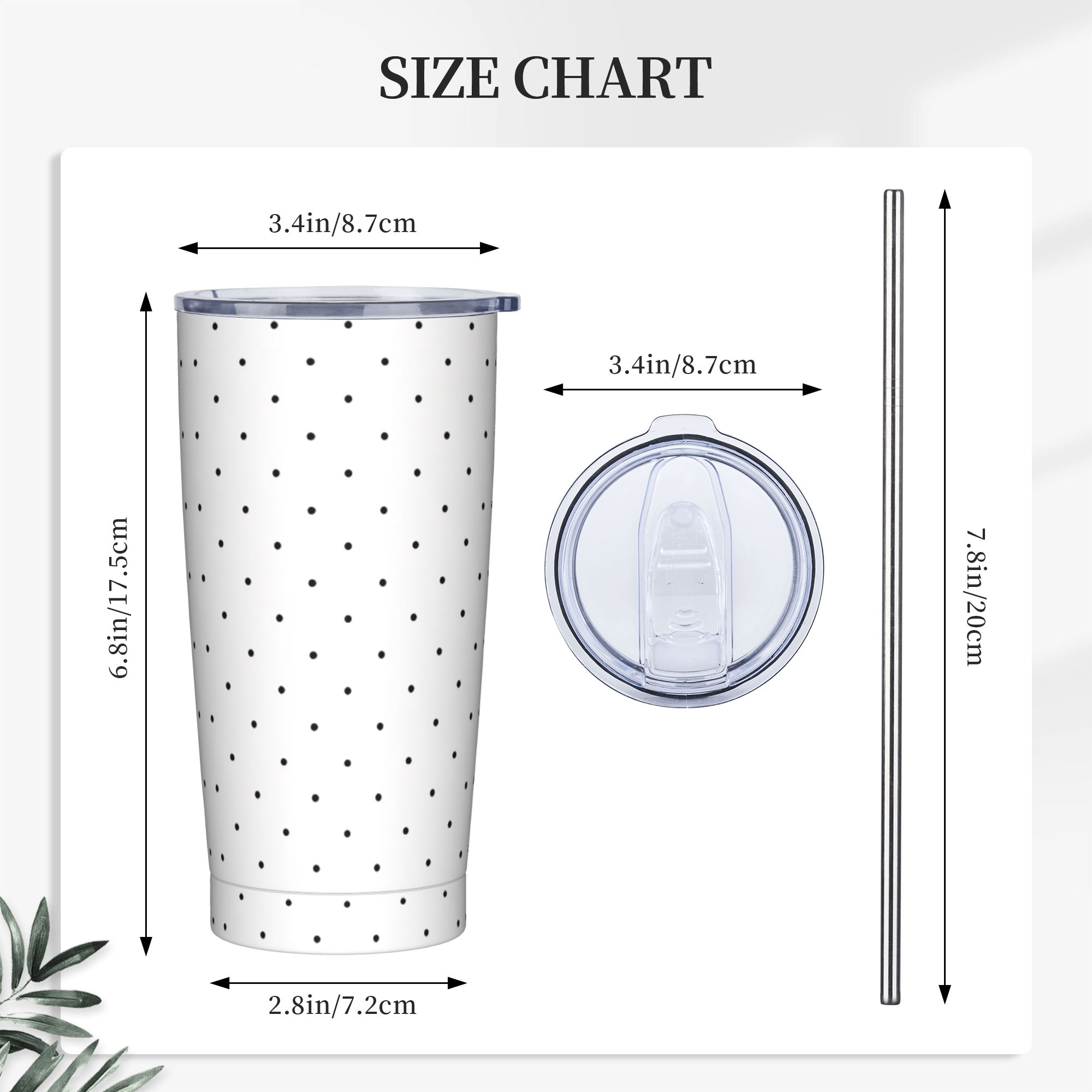 Black & White Polka Dot Patter – Tumbler 20Oz White recenzja i cena