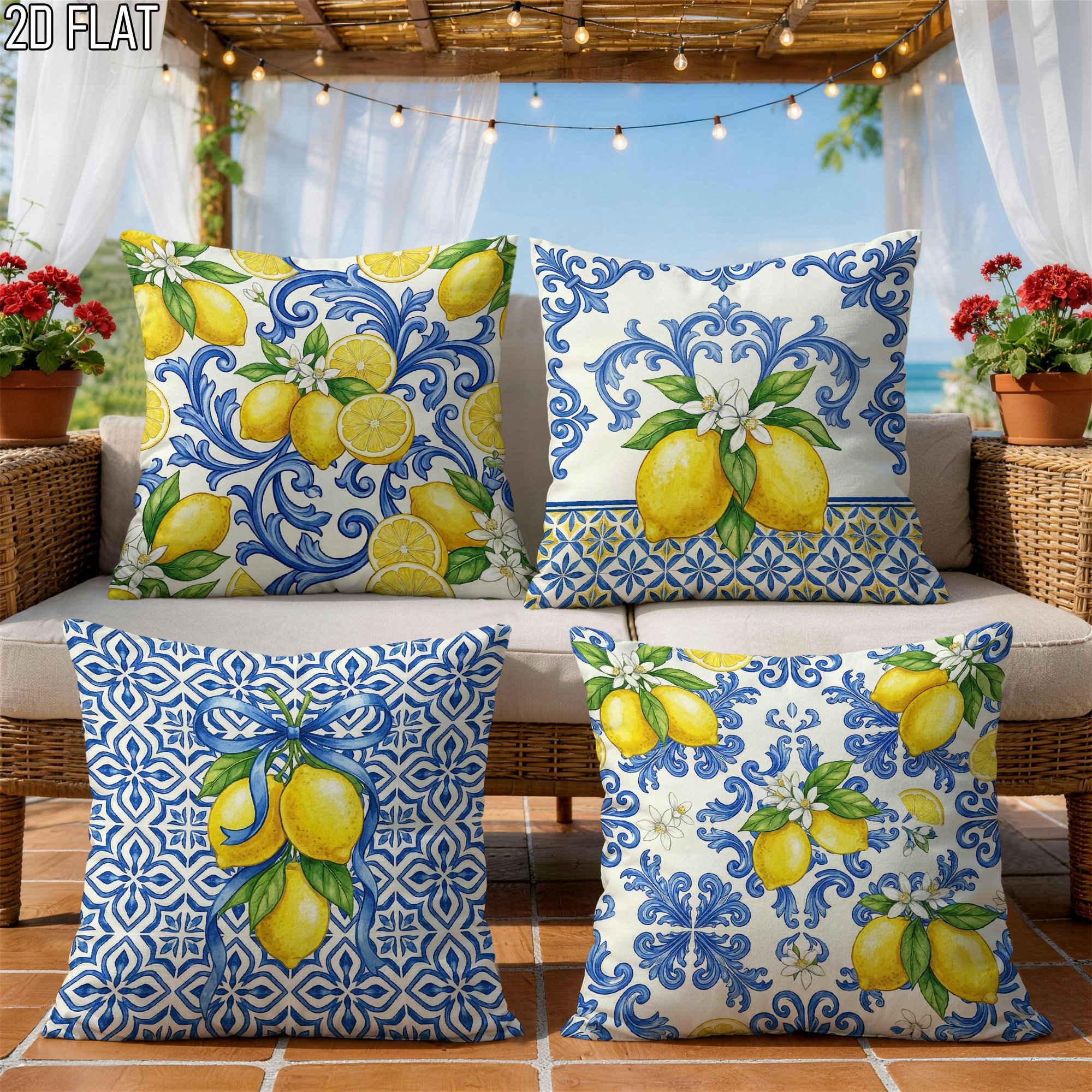 4Pcs Italian Summer Style Thro – Ceramic Tile Blank recenzja i cena