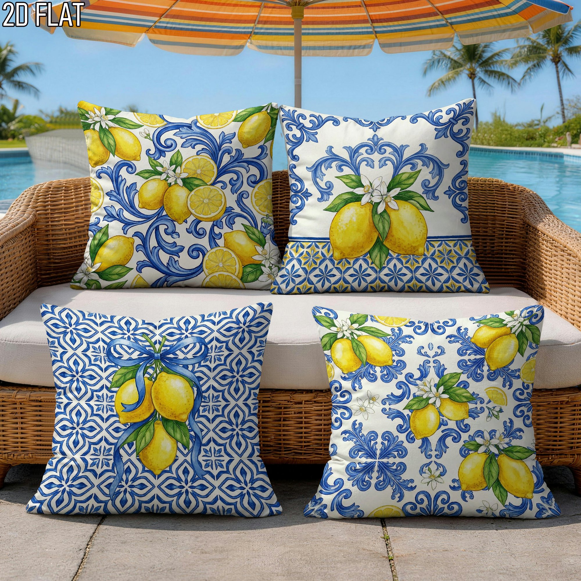 4Pcs Italian Summer Style Thro – Ceramic Tile Blank recenzja i cena