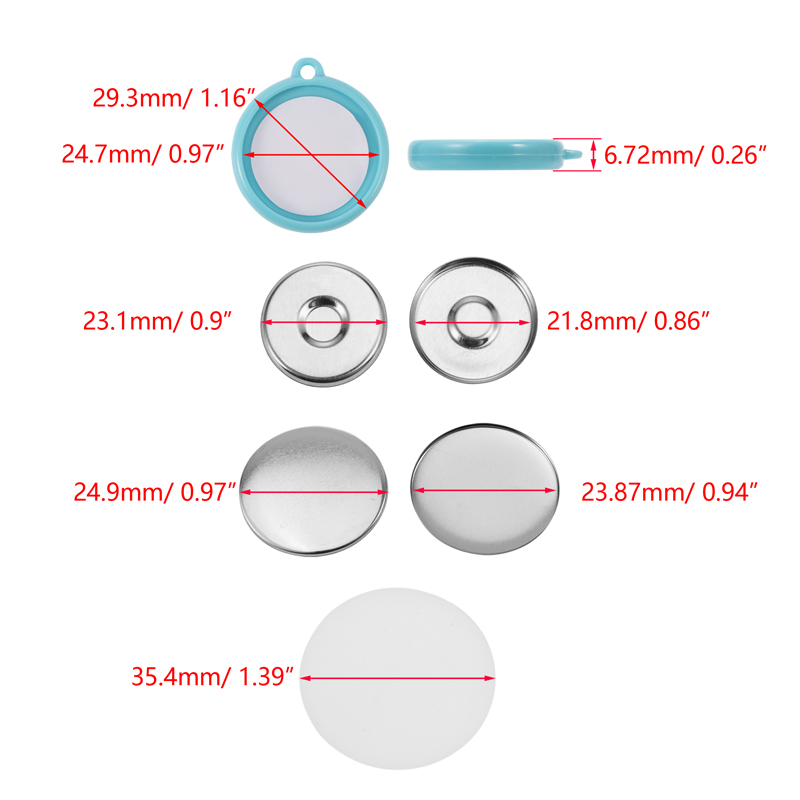 50Pcs/Set DIY Double-Side Key  – Button Badge Blank recenzja i cena