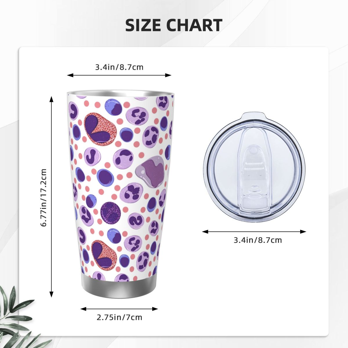 Large White Blood Cell Pattern – Tumbler 20Oz White recenzja i cena