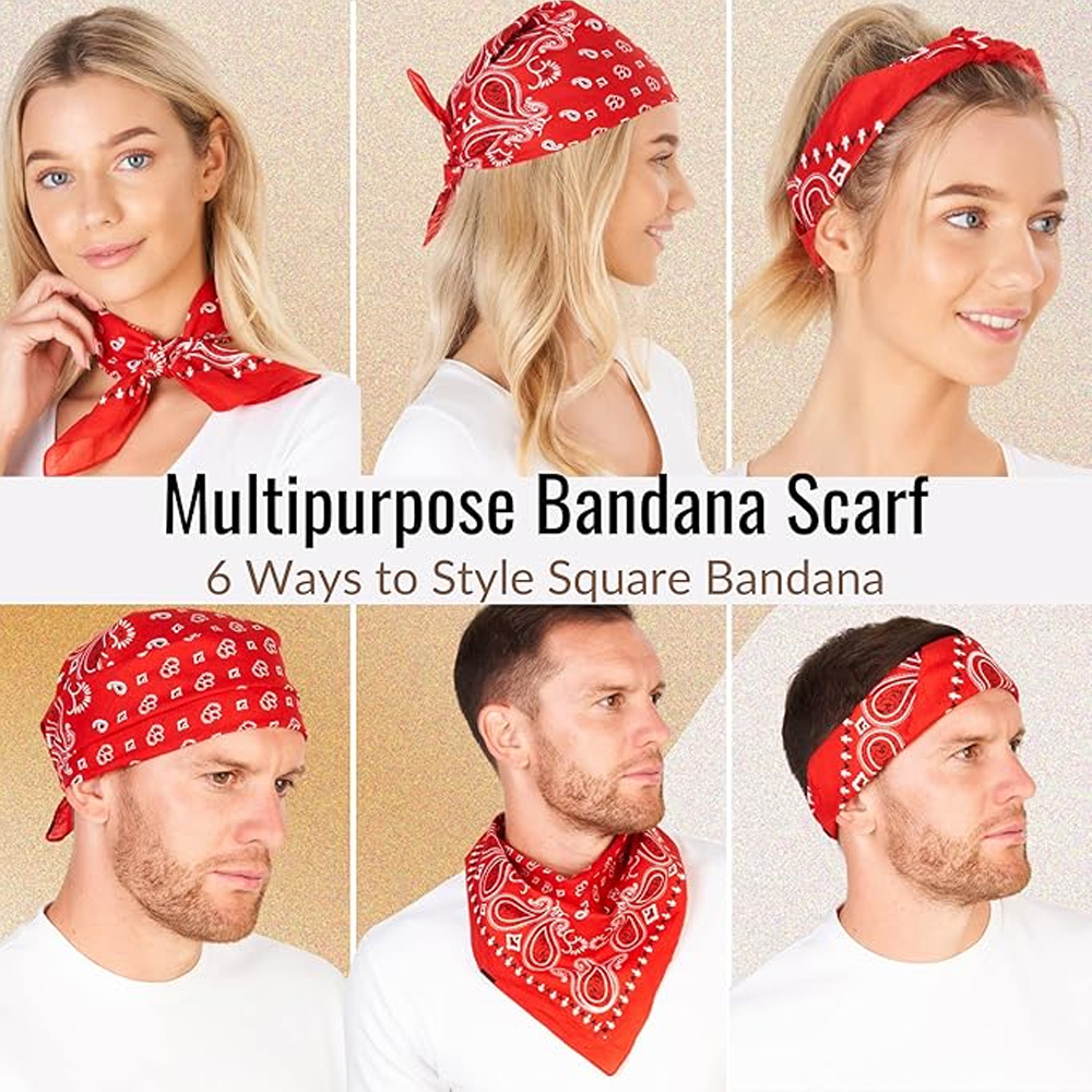 Hip Hop Cowboy Paisley Scarf L – Bandana Blank White recenzja i cena