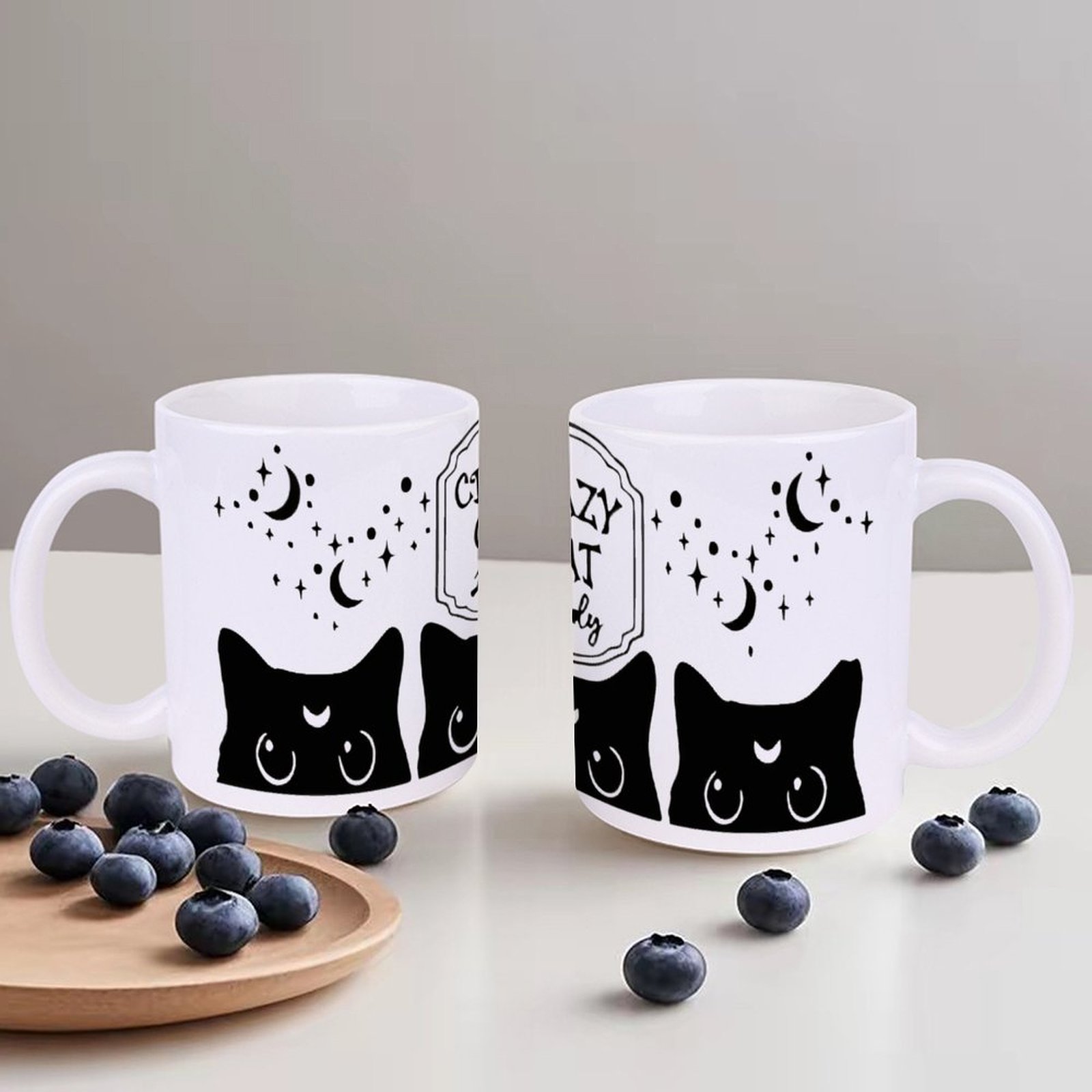 Three Black Cats With Crescent – Sublimation Mug White recenzja i cena