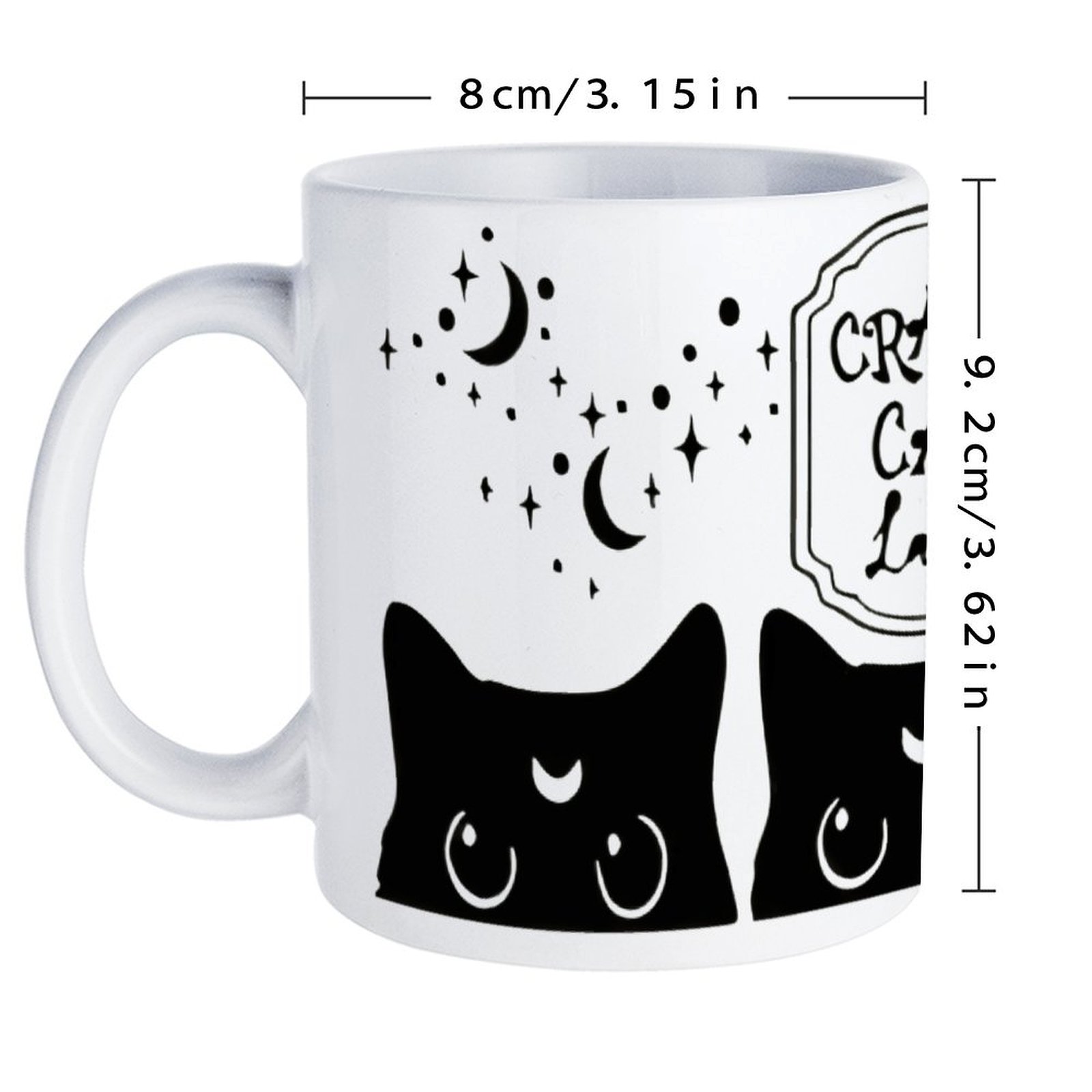 Three Black Cats With Crescent – Sublimation Mug White recenzja i cena