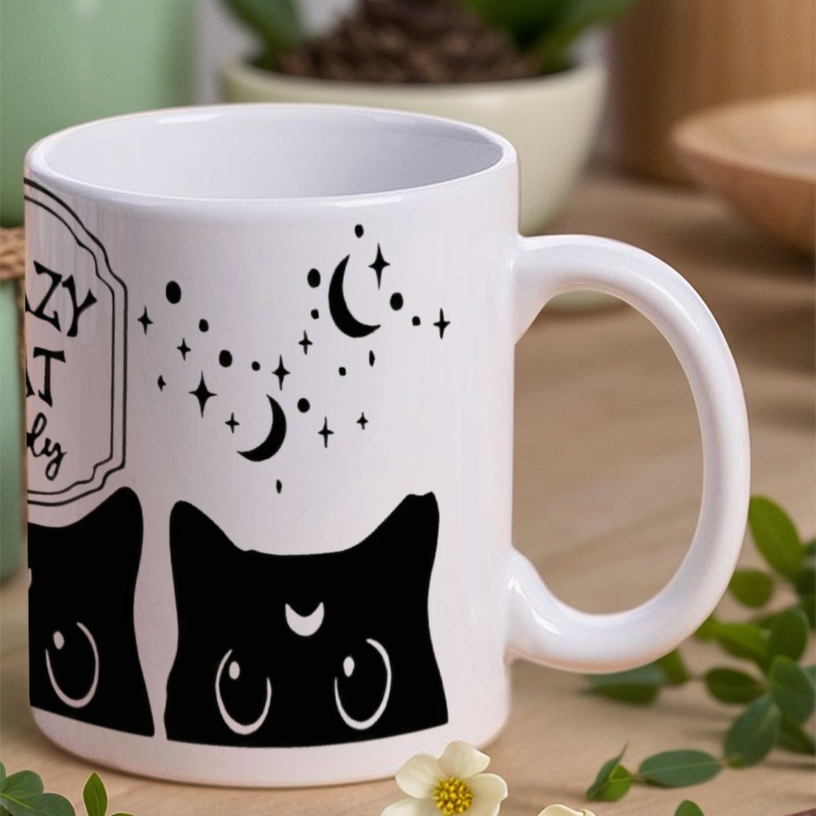 Three Black Cats With Crescent – Sublimation Mug White recenzja i cena