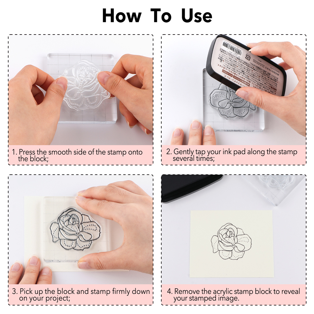 3pcs Clear Acrylic Stamp Block – Photo Acrylic Block recenzja i cena
