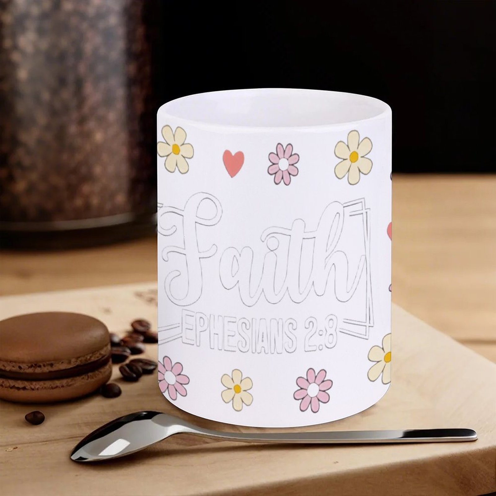 The Word Faith Surrounded By F – Sublimation Mug White recenzja i cena