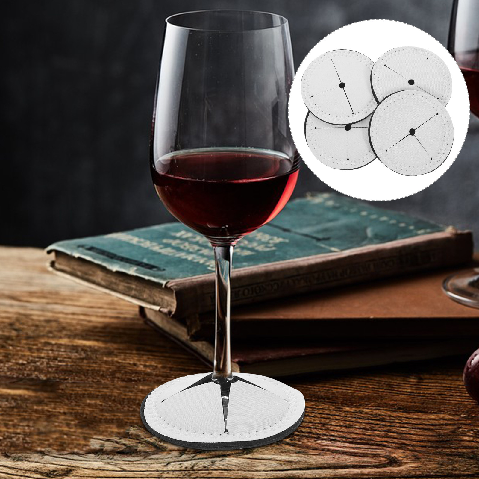 4Pcs Red Wine Cup Coasters Hea – Coaster Sublimation Blank recenzja i cena