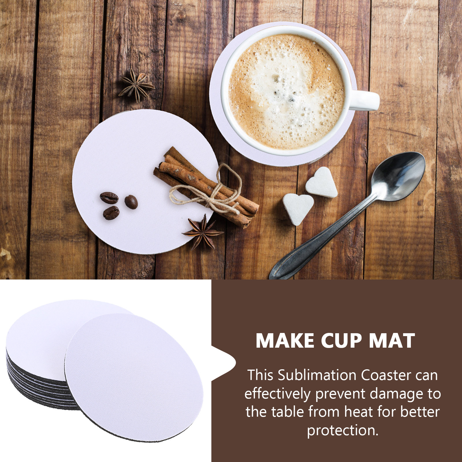 10Pcs Sublimation Heat Transfe – Coaster Sublimation Blank recenzja i cena