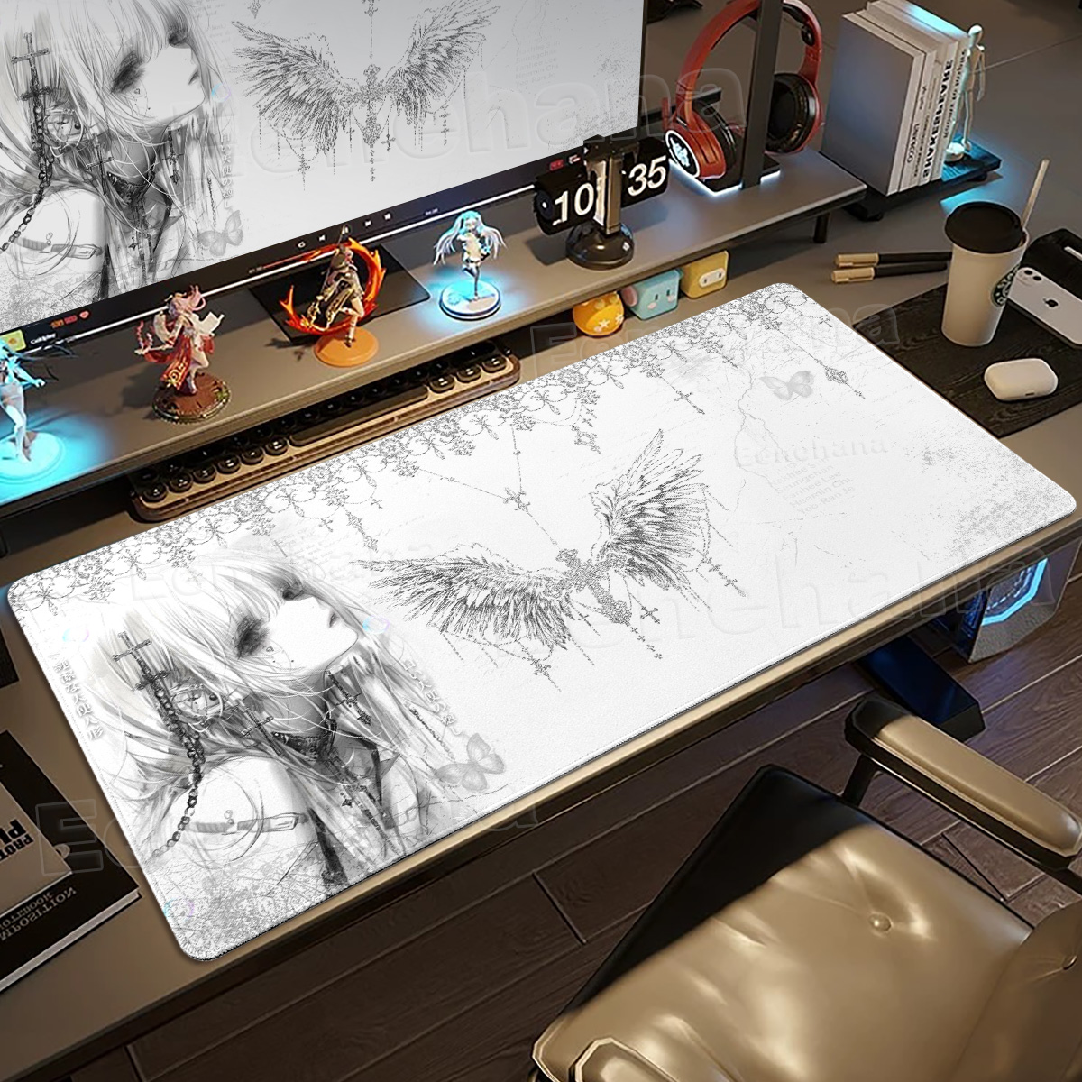 Black White Angel Mouse Pad La – Mouse Pad Blank Sublimation recenzja i cena