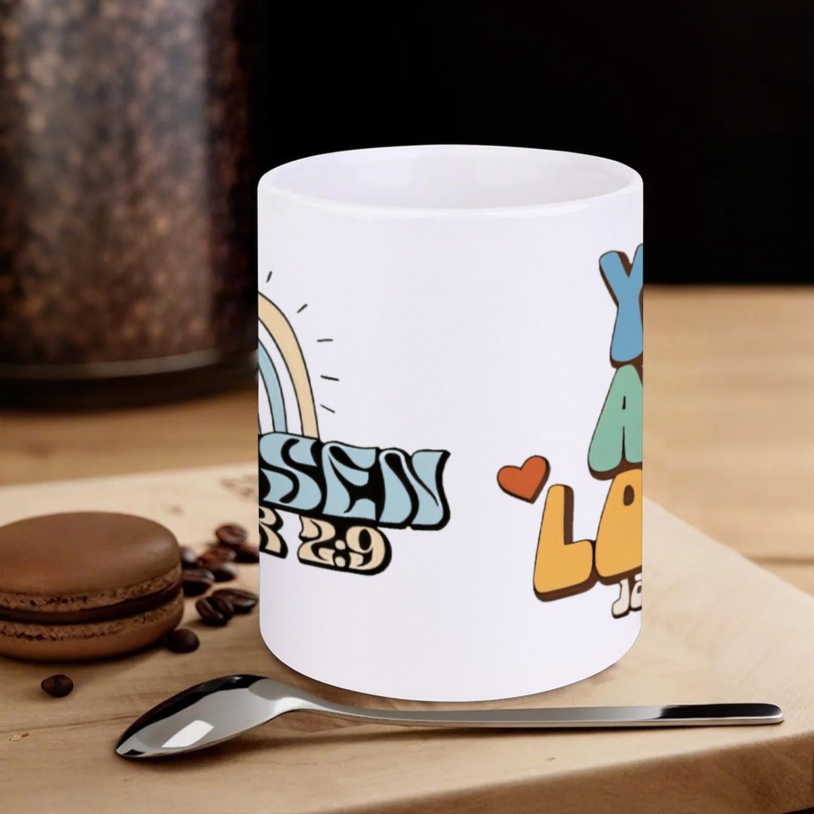 A Rainbow And A Rainbow With T – Sublimation Mug White recenzja i cena