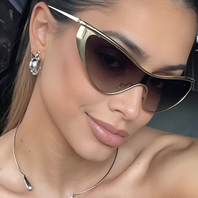 Rimless Y2K Style Sunglasses R – Metal Photo Panel recenzja i cena