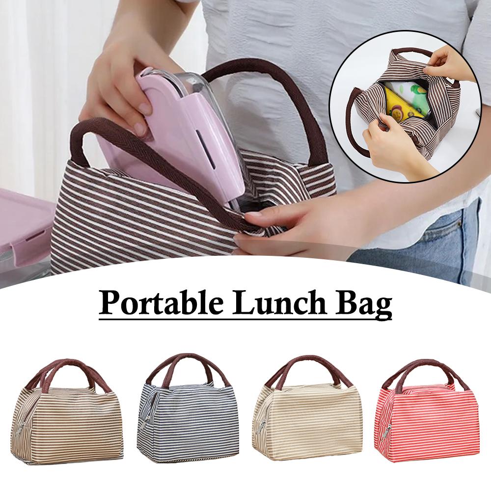 Striped Insulated Lunch Bag Po – Tote Bag Sublimation recenzja i cena