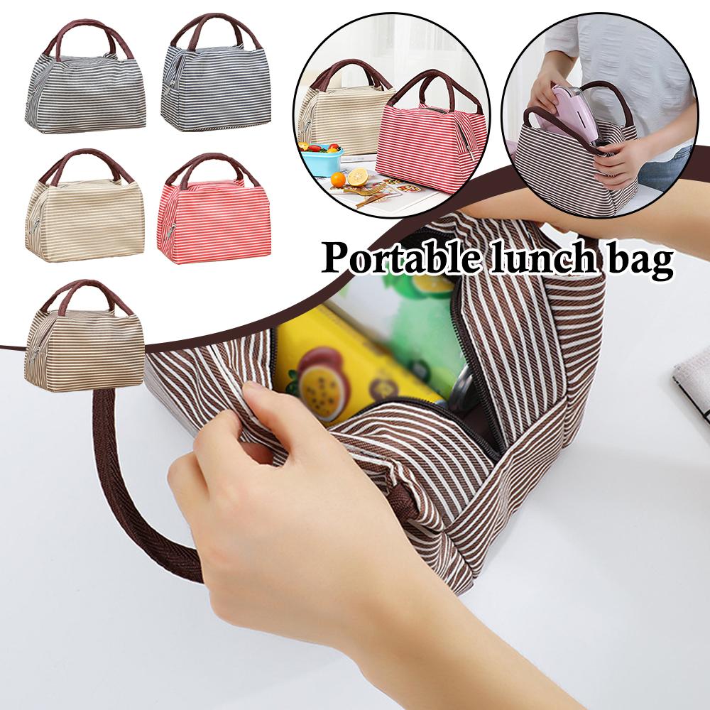 Striped Insulated Lunch Bag Po – Tote Bag Sublimation recenzja i cena