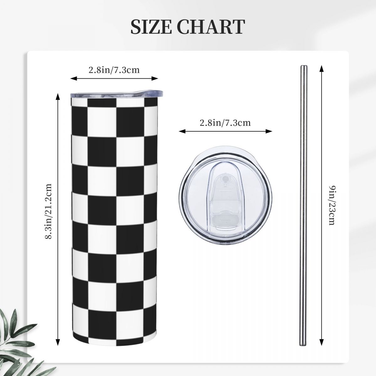 Black And White Checkerboard S – Tumbler 20Oz White recenzja i cena