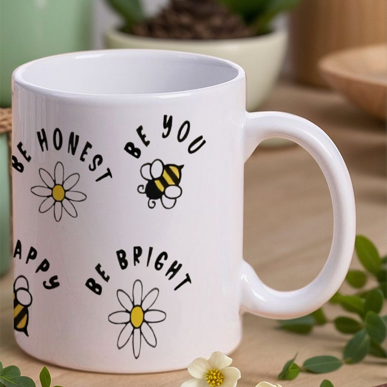 Four Stickers With Bees And Da – Sublimation Mug White recenzja i cena