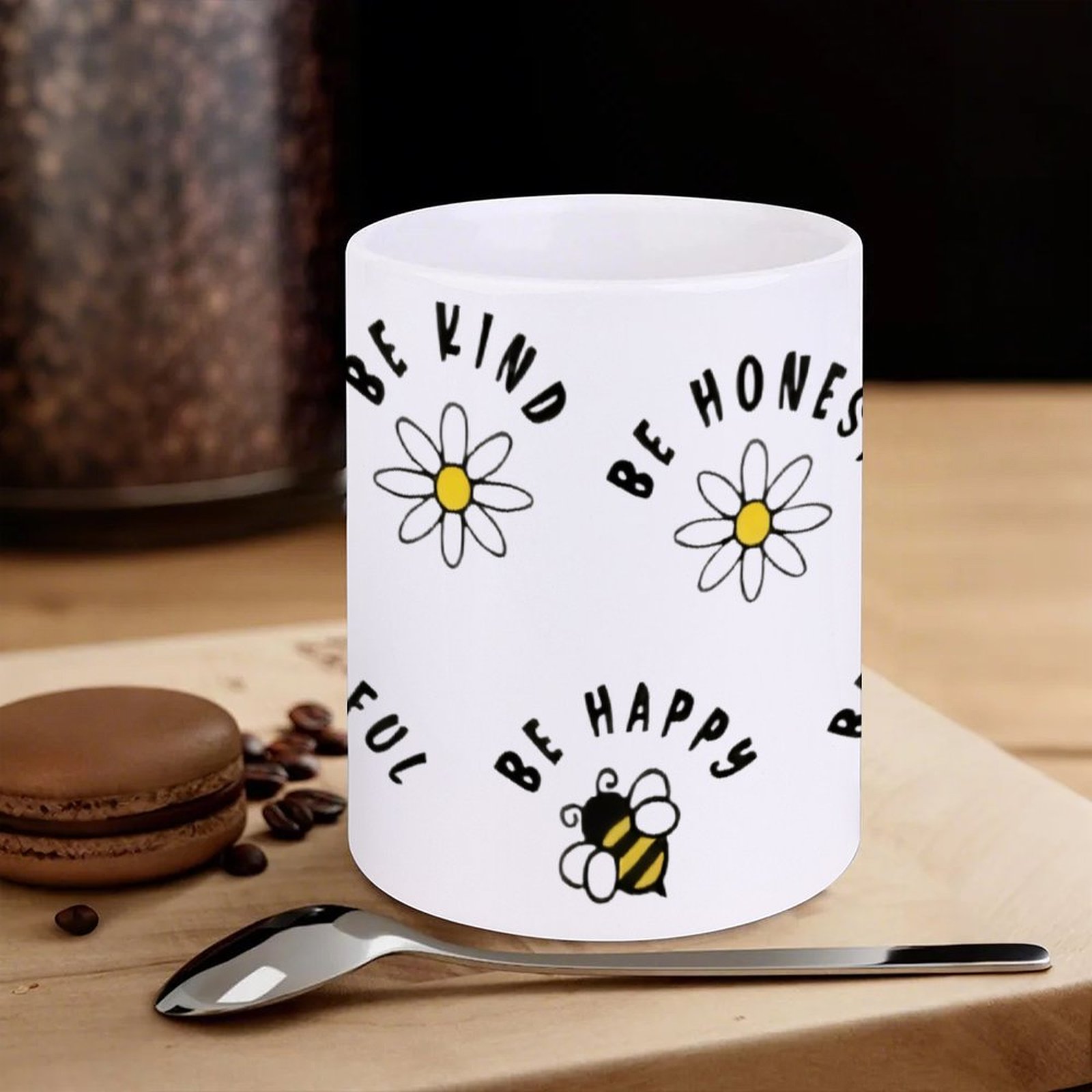 Four Stickers With Bees And Da – Sublimation Mug White recenzja i cena