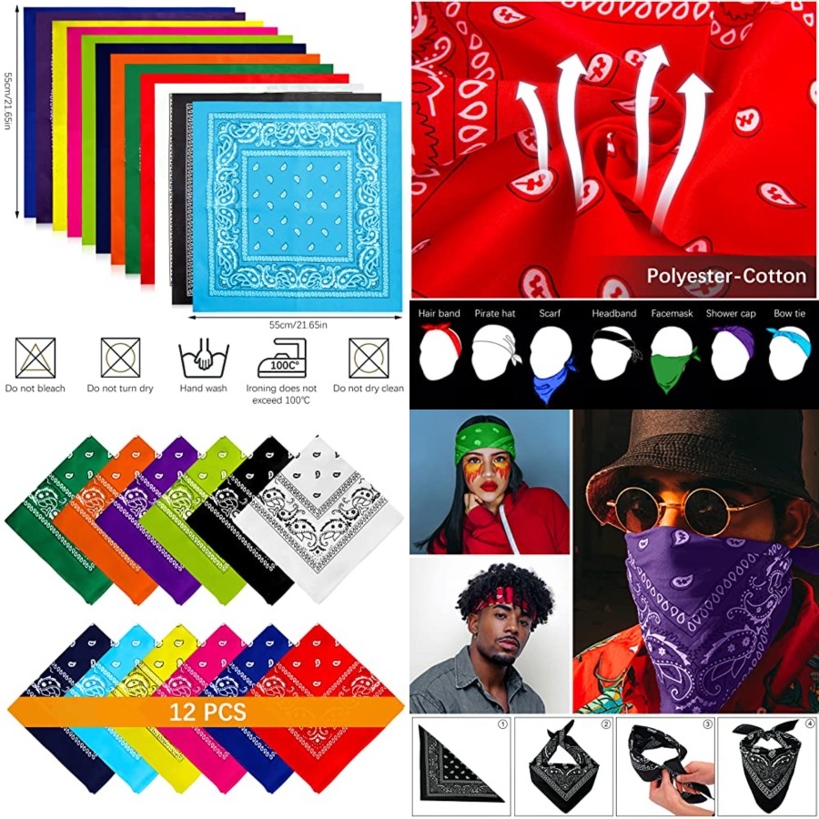 12- Bandanas for Men Women Pai – Bandana Blank White recenzja i cena
