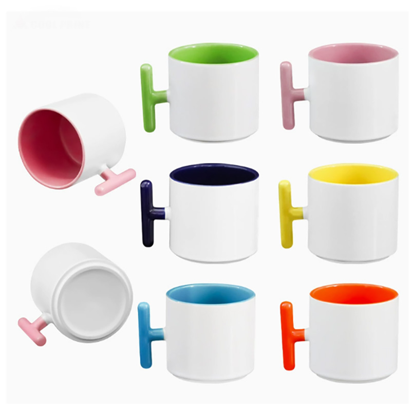 2PCS Creativity T-shaped handl – Sublimation Mug White recenzja i cena
