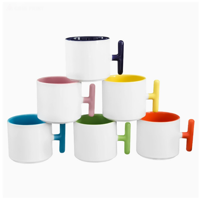 2PCS Creativity T-shaped handl – Sublimation Mug White recenzja i cena