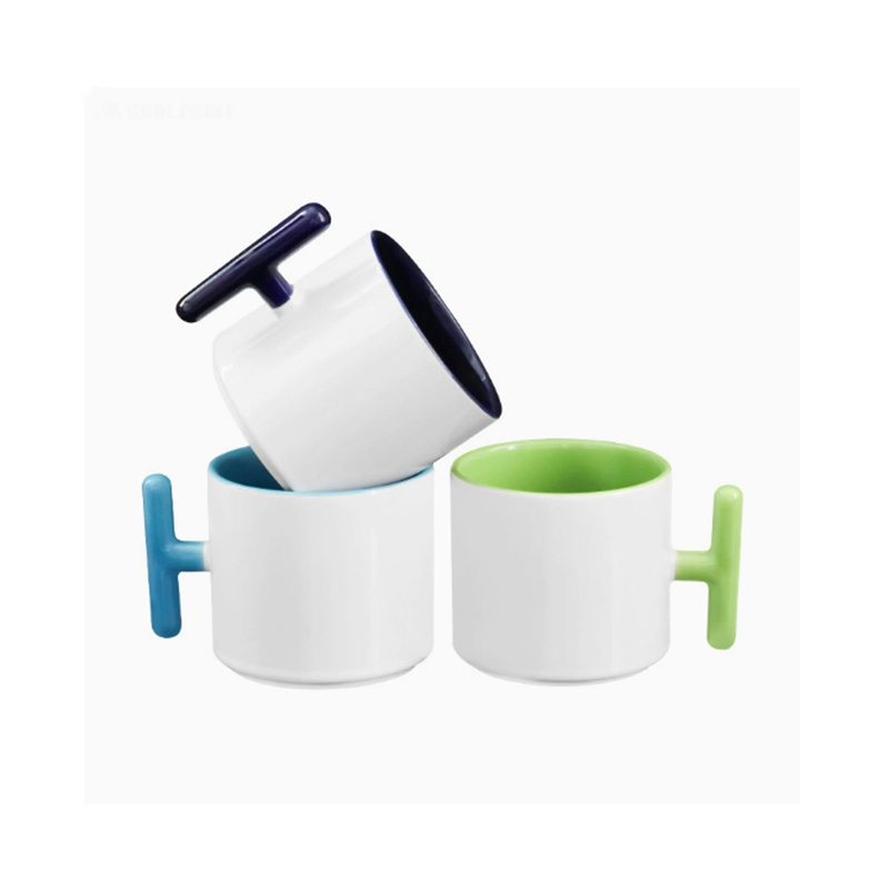 2PCS Creativity T-shaped handl – Sublimation Mug White recenzja i cena
