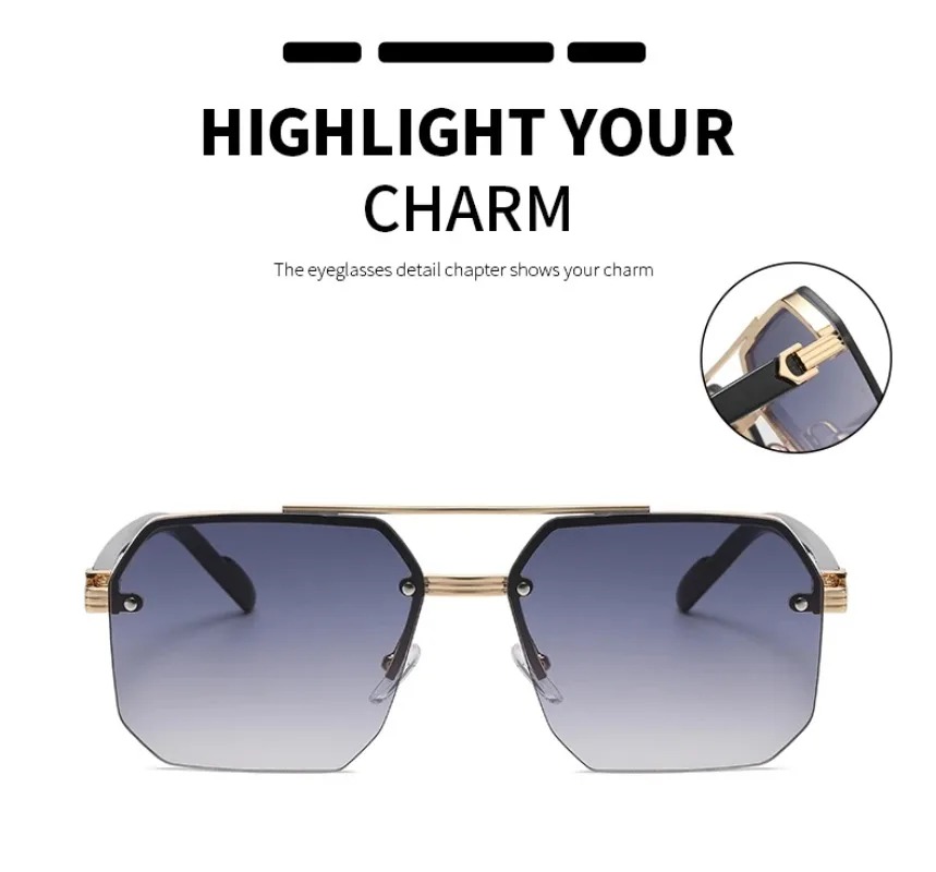 Men's Metal Sunglasses Square  – Metal Photo Panel recenzja i cena