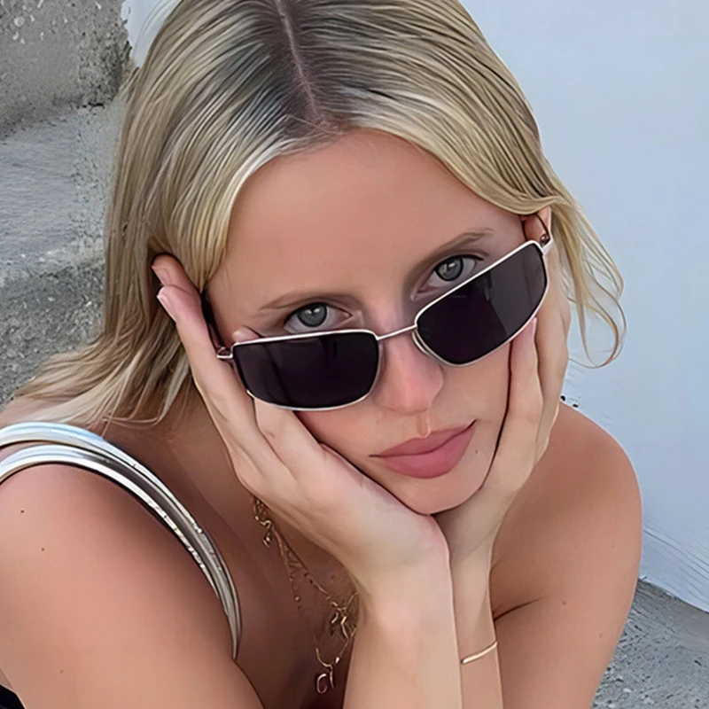 Women's y2k Sunglasses New Gla – Metal Photo Panel recenzja i cena