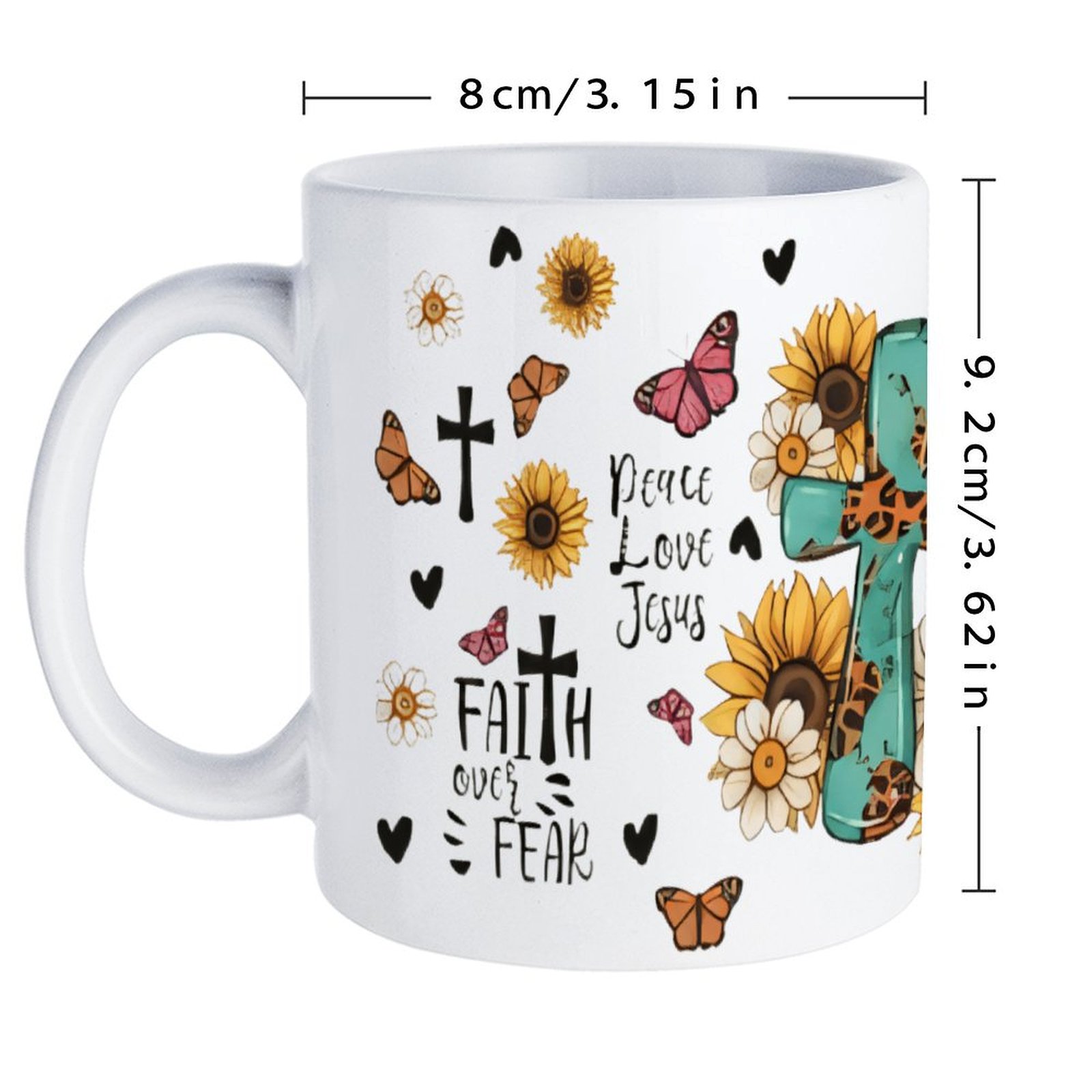 A Cross Surrounded By Sunflowe – Sublimation Mug White recenzja i cena