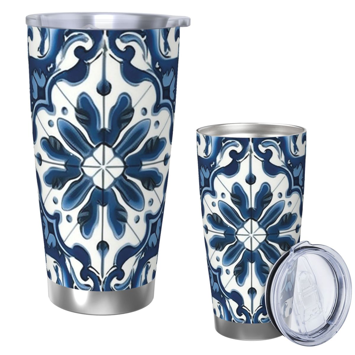 Blue And White Majolica Patter – Tumbler 20Oz White recenzja i cena