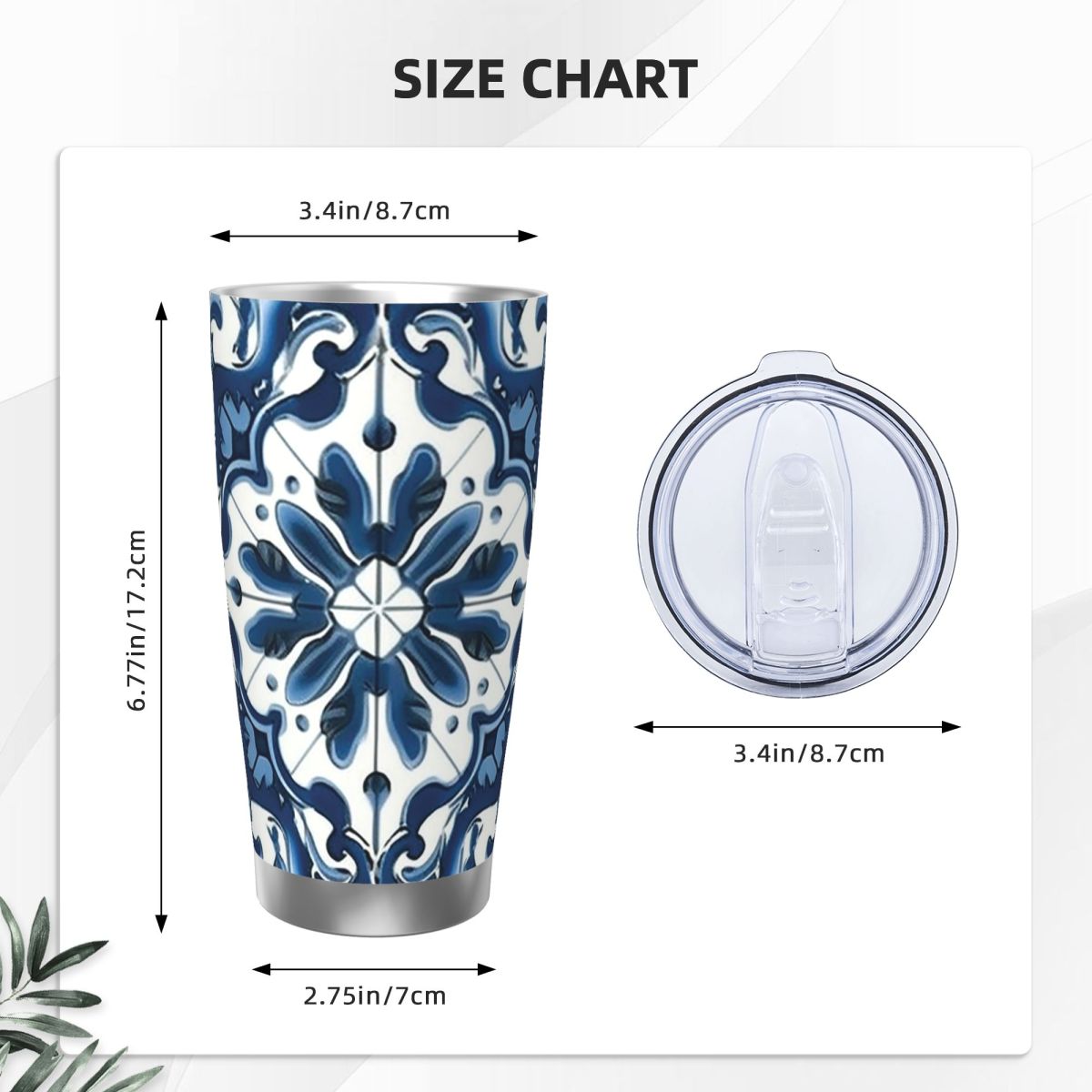 Blue And White Majolica Patter – Tumbler 20Oz White recenzja i cena