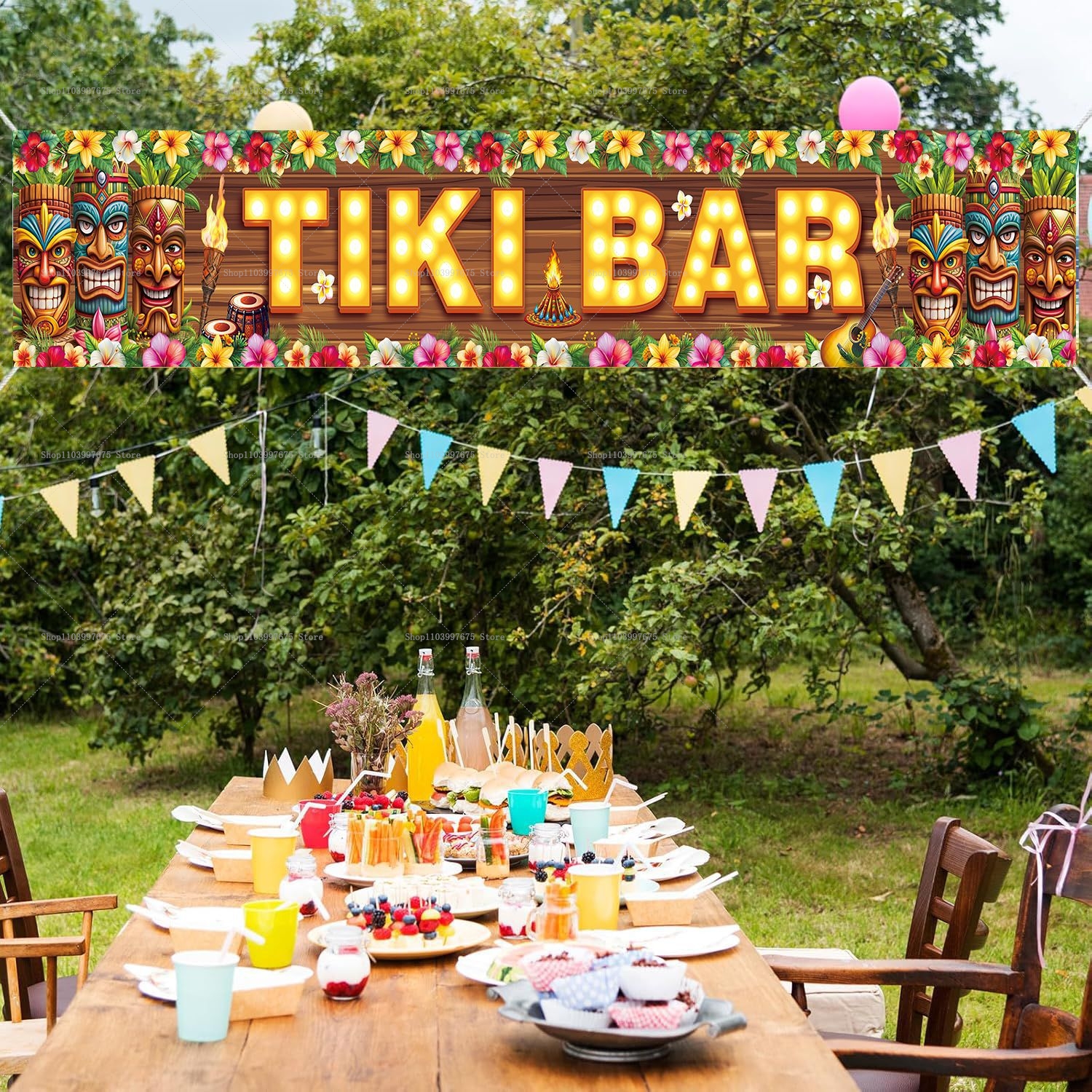 Vibrant Tiki Bar Banner Tropic – Yard Sign Blank recenzja i cena