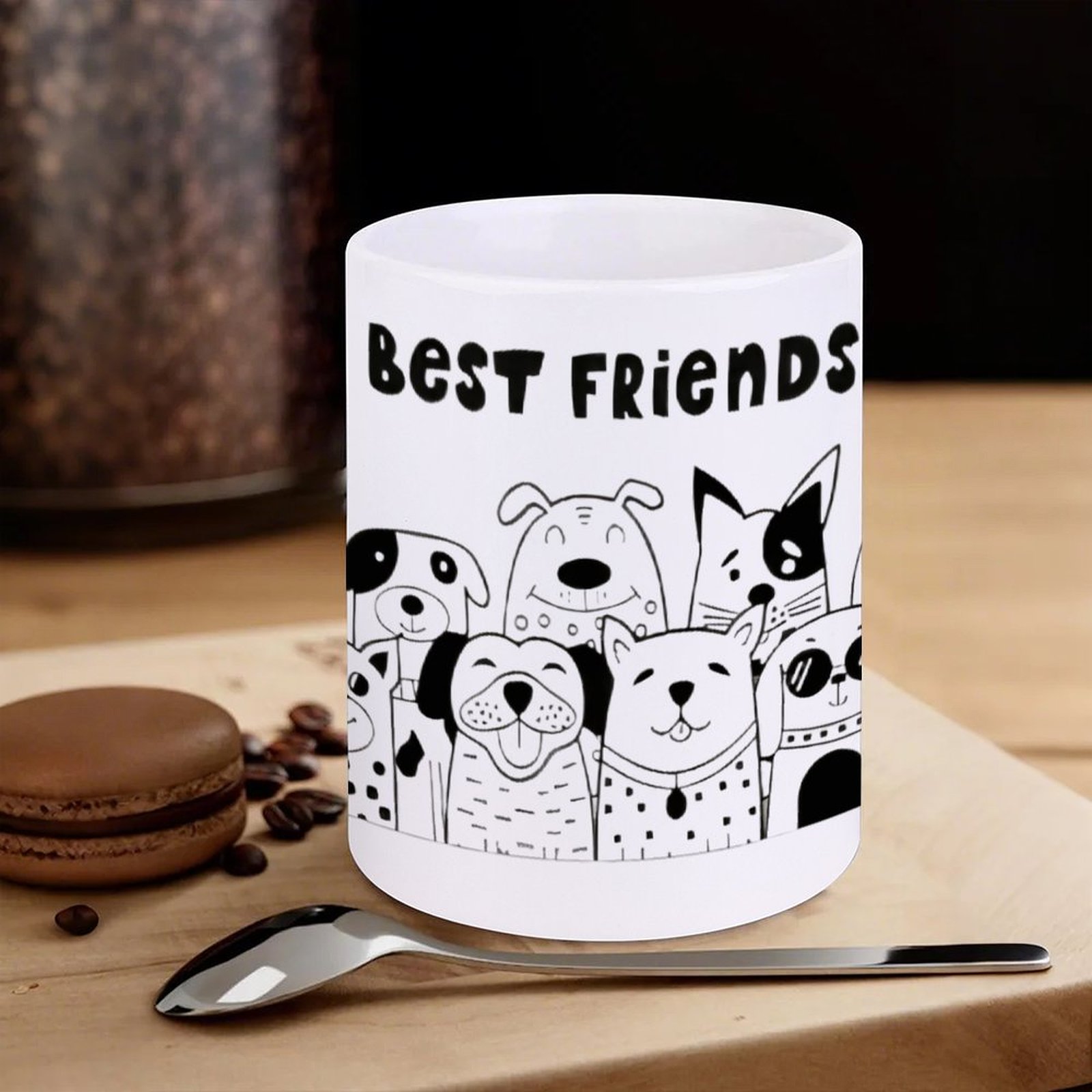 Illustration Of Dogs With The  – Sublimation Mug White recenzja i cena