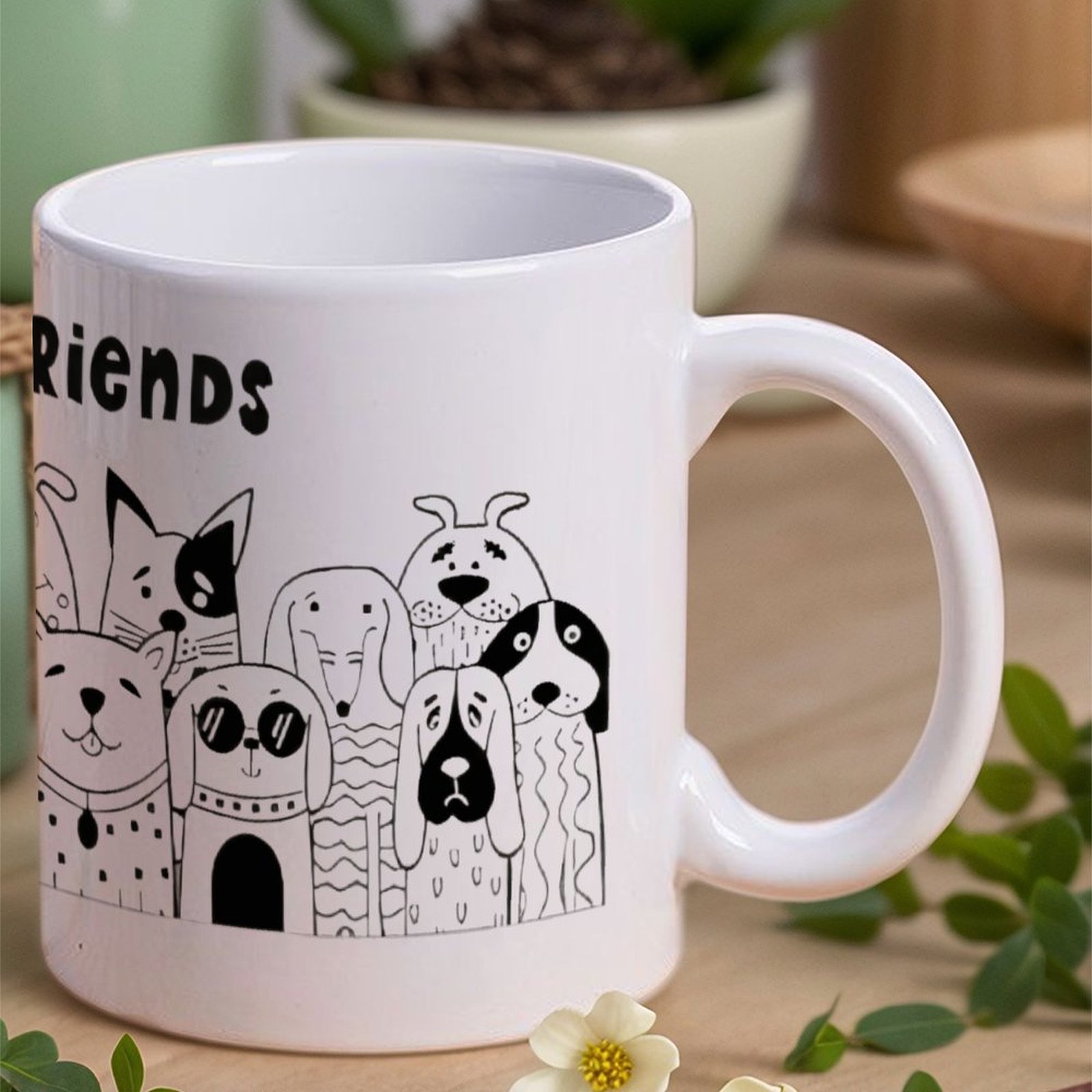 Illustration Of Dogs With The  – Sublimation Mug White recenzja i cena