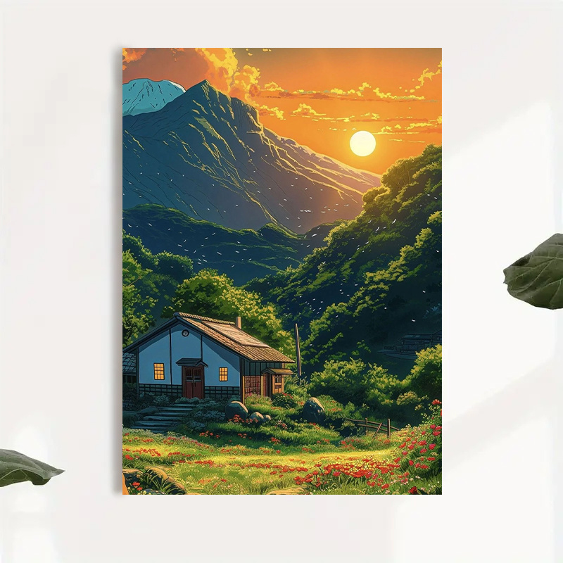 1pc Mountain Cabin Sunset Canv – Canvas Wrap Ready recenzja i cena