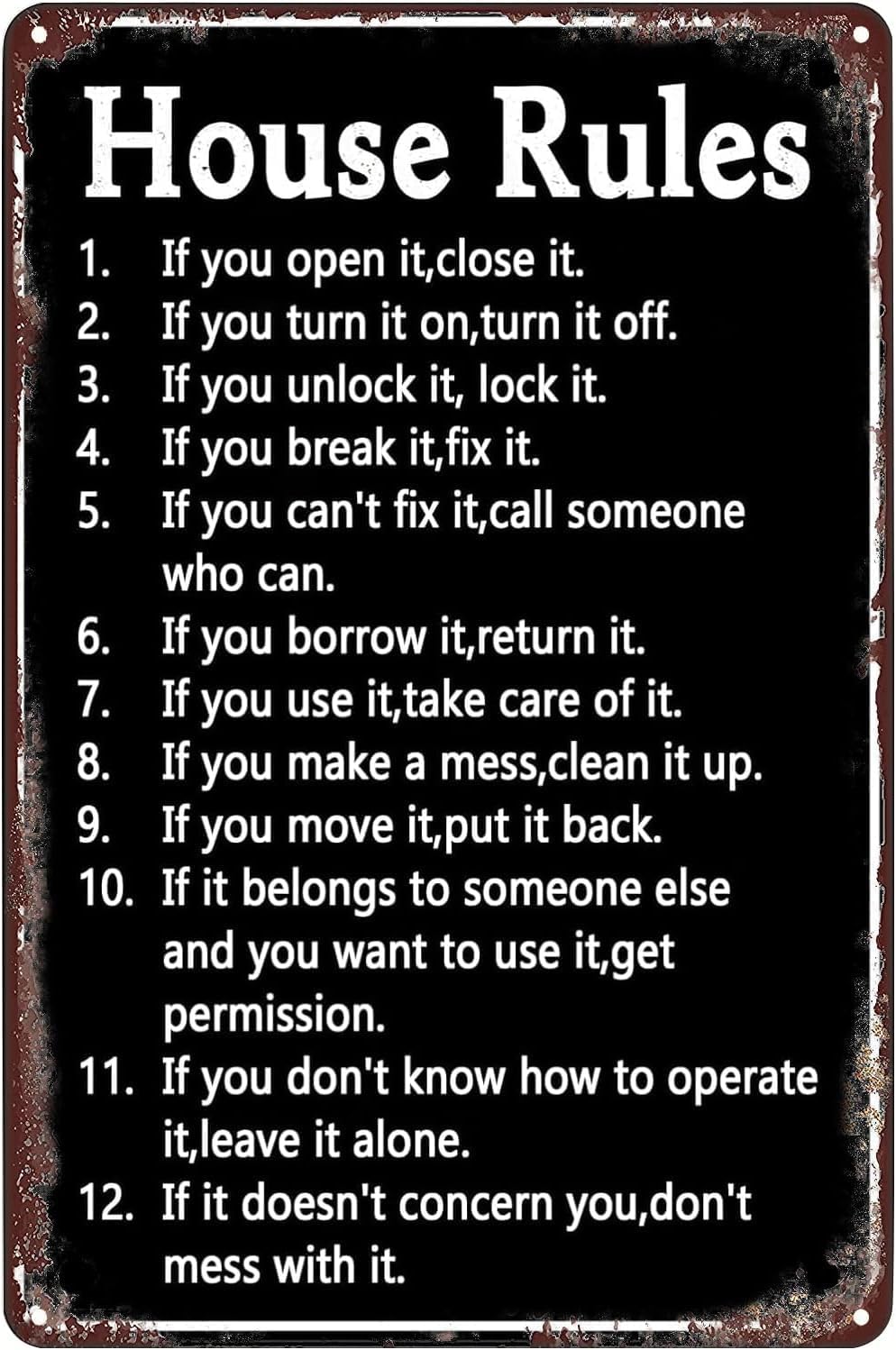 House Rules Vintage Metal Sign – Yard Sign Blank recenzja i cena